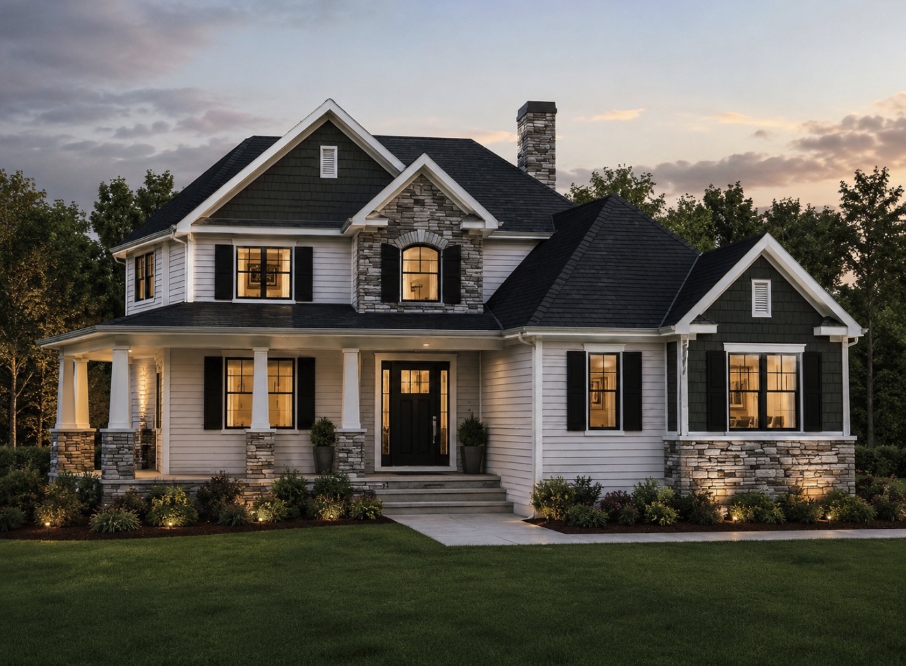 Completed DenZal custom home exterior in NEPA